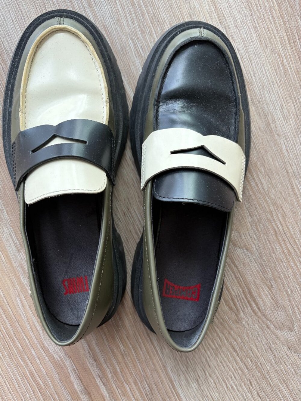 Camper Twin Loafers (olive green)